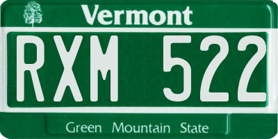 VT license plate RXM522