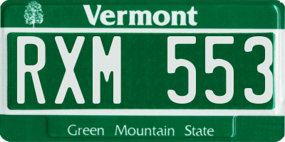 VT license plate RXM553