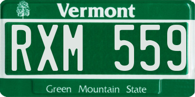VT license plate RXM559