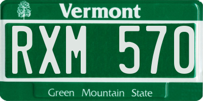 VT license plate RXM570