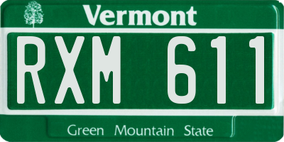 VT license plate RXM611