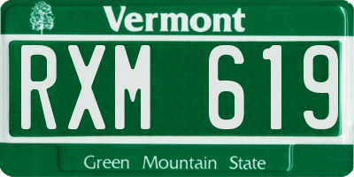VT license plate RXM619