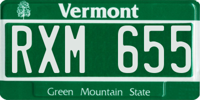 VT license plate RXM655