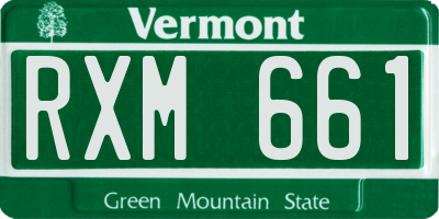 VT license plate RXM661