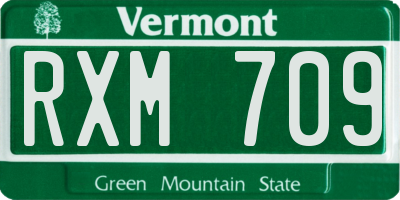 VT license plate RXM709