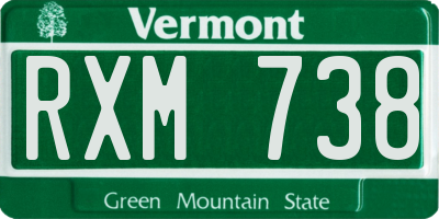VT license plate RXM738