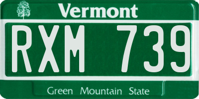 VT license plate RXM739