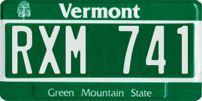VT license plate RXM741