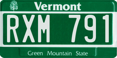 VT license plate RXM791