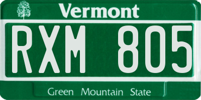 VT license plate RXM805
