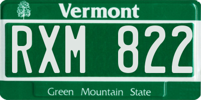 VT license plate RXM822
