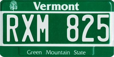 VT license plate RXM825