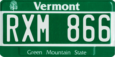 VT license plate RXM866