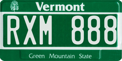 VT license plate RXM888