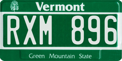 VT license plate RXM896