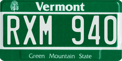 VT license plate RXM940