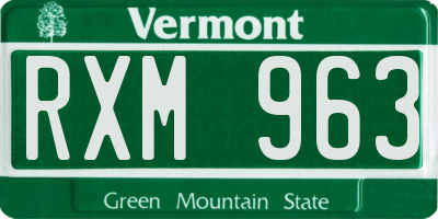 VT license plate RXM963