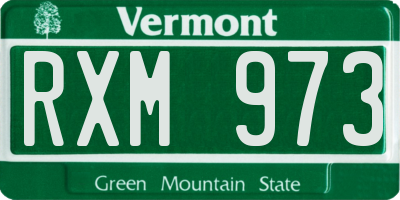 VT license plate RXM973