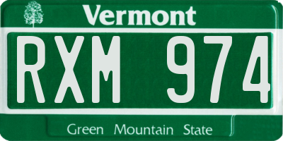 VT license plate RXM974