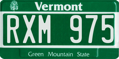 VT license plate RXM975