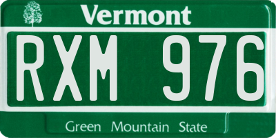 VT license plate RXM976