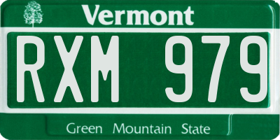 VT license plate RXM979