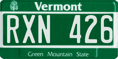 VT license plate RXN426