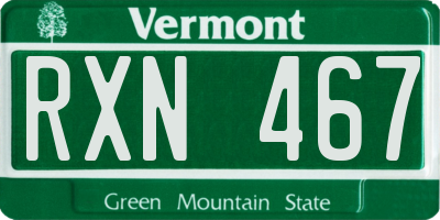 VT license plate RXN467