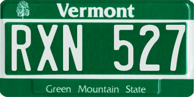 VT license plate RXN527