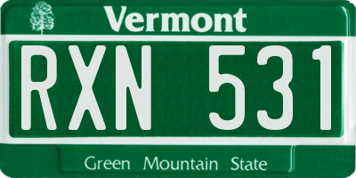 VT license plate RXN531