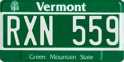 VT license plate RXN559
