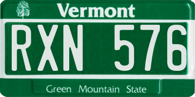 VT license plate RXN576