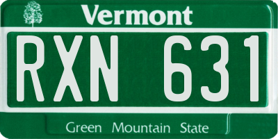 VT license plate RXN631