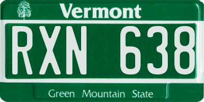VT license plate RXN638