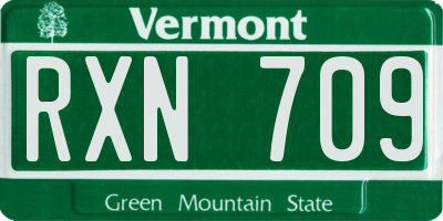 VT license plate RXN709
