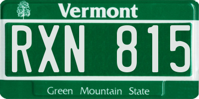 VT license plate RXN815