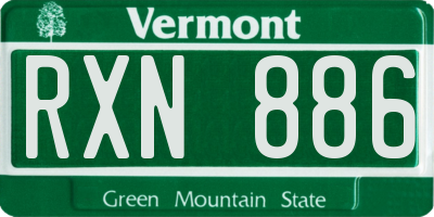 VT license plate RXN886