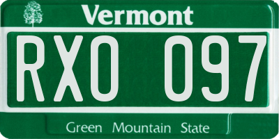 VT license plate RXO097