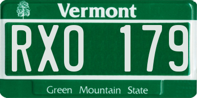 VT license plate RXO179