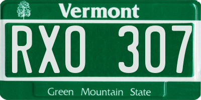 VT license plate RXO307
