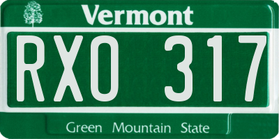 VT license plate RXO317