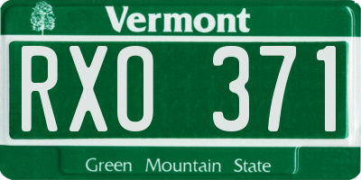 VT license plate RXO371