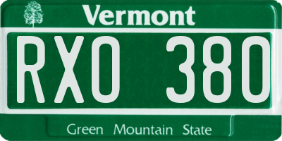 VT license plate RXO380