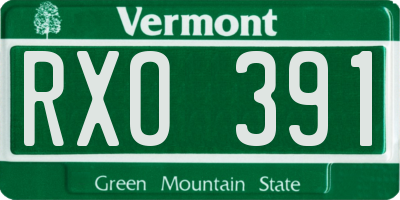 VT license plate RXO391