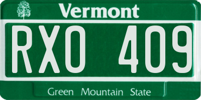 VT license plate RXO409