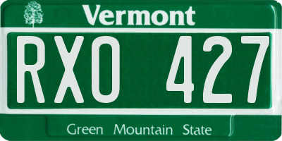 VT license plate RXO427