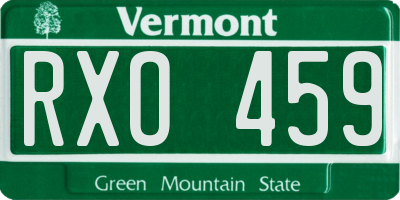 VT license plate RXO459