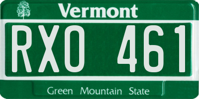 VT license plate RXO461