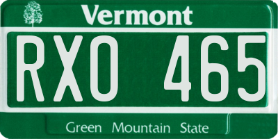 VT license plate RXO465