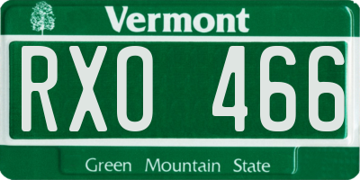 VT license plate RXO466